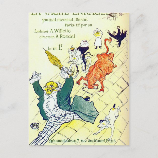 Toulouse Lautrec Poster Art Vykort (Framsida)