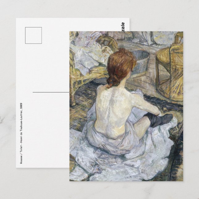 Toulouse-Lautrec - Rousse / Toilet Vykort (Fram/baksida)