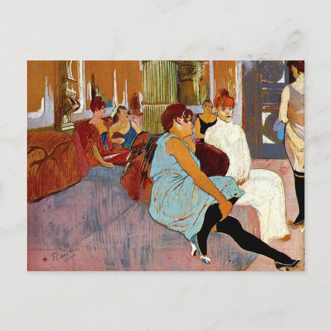 Toulouse-Lautrec - Salonet i Rue des Moulin Vykort (Framsida)