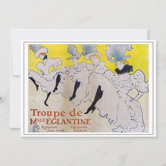 Toulouse-Lautrec - Troupe de Mlle Eglantine Inbjudningar (Framsida)