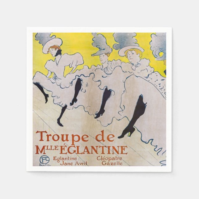 Toulouse-Lautrec - Troupe de Mlle Eglantine Pappersservett (Framsidan)