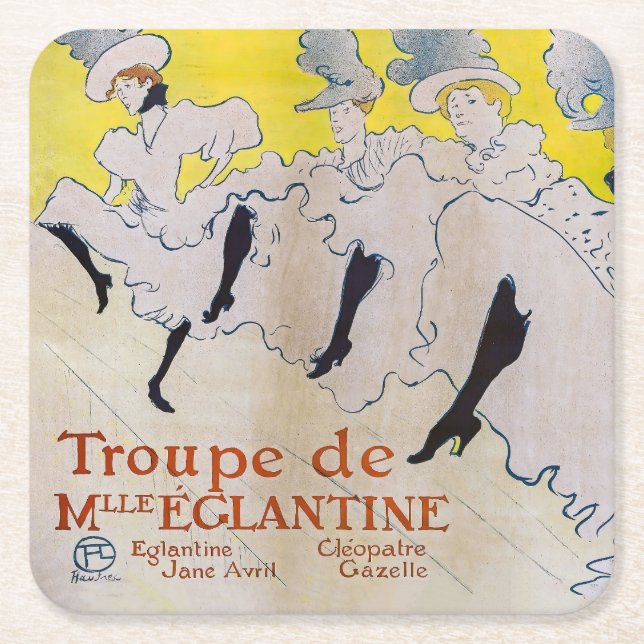 Toulouse-Lautrec - Troupe de Mlle Eglantine Underlägg Papper Kvadrat (Framsidan)