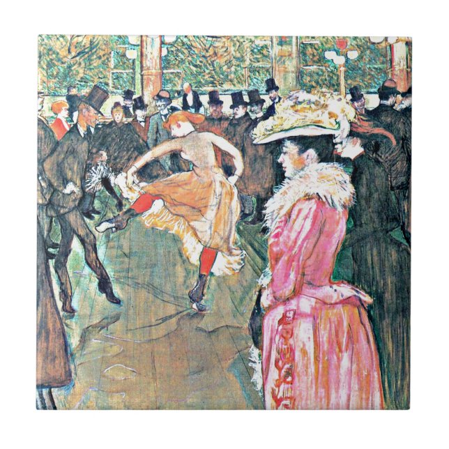 Toulouse-Lautrec: Vid Rouge Kakelplatta (Framsidan)