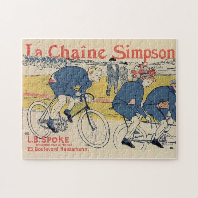 Toulouse-Lautrec-vintage-cykling och Pussel (Horisontell)