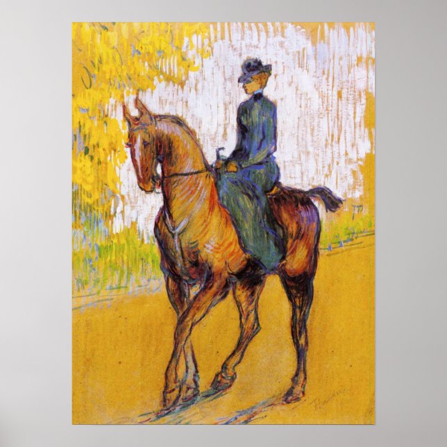 Toulouse-Lautrec Woman on Horse Poster (Framsidan)