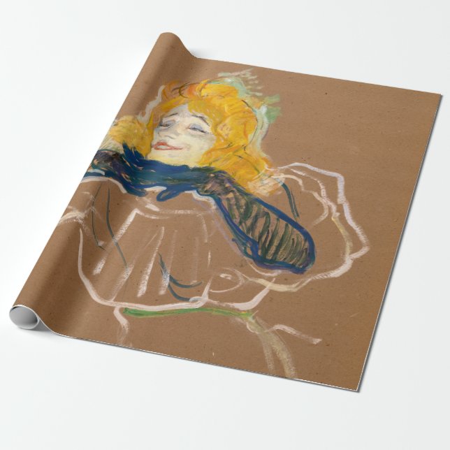 Toulouse-Lautrec - Yvette Guilbert Singing Presentpapper (Utrullad)