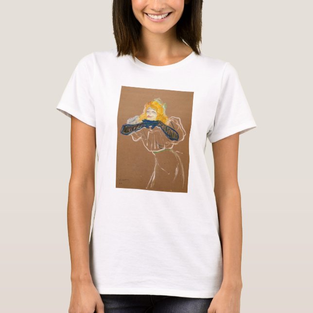 Toulouse-Lautrec - Yvette Guilbert Singing T Shirt (Framsida)