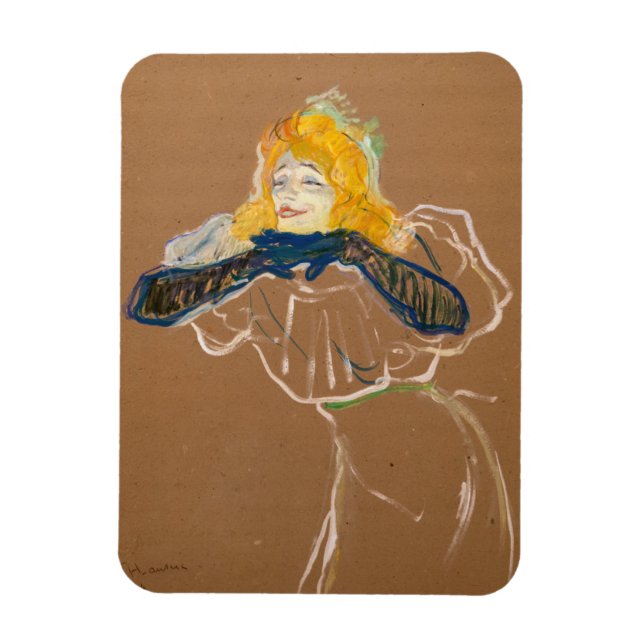 Toulouse-Lautrec - Yvette Guilbert sjunger Magnet (Vertikal)