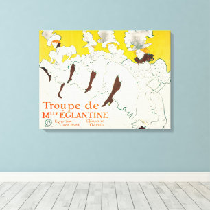 Toulouse Lautrecs Mademoiselle Eglantines trupp Canvastryck