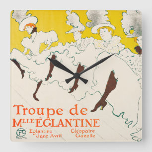 Toulouse Lautrecs Mademoiselle Eglantines trupp Fyrkantig Klocka