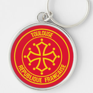 Toulouse Round Emblem Rund Silverfärgad Nyckelring