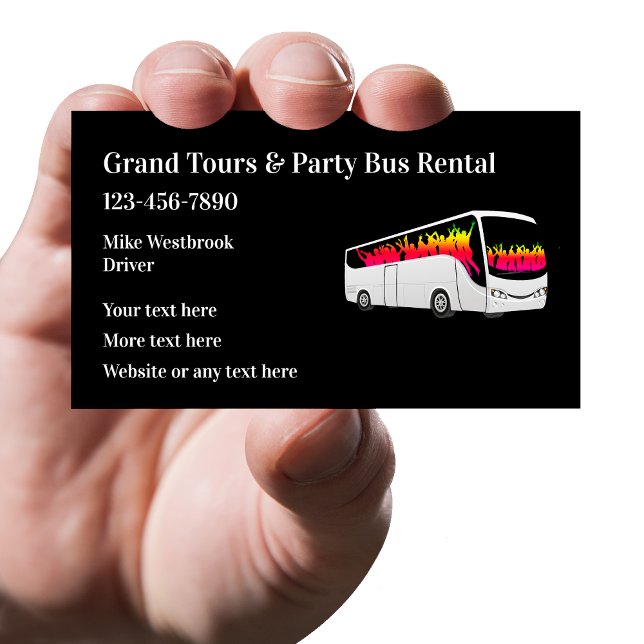 Tour and Party Buss Travel Visitkort (Skapare uppladdad)