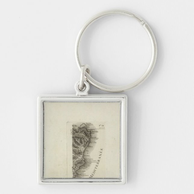 Tour de Camarat Fyrkantig Silverfärgad Nyckelring (Framsidan)