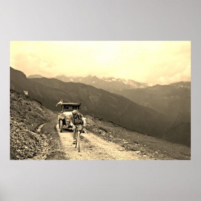 Tour de France 1925 Okänd Cyklist Col d'Aubisque  Poster (Framsidan)