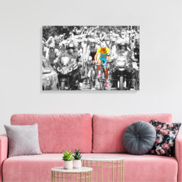Tour de France Gul Tröja Peloton Cykeltävling  Canvastryck