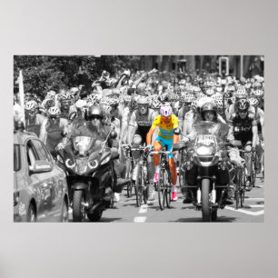 Tour de France Gul Tröja Peloton Cykeltävling Poster
