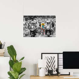 Tour de France Gul Tröja Peloton Cykeltävling  Poster