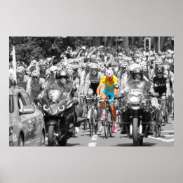 Tour de France Gul Tröja Peloton Cykeltävling  Poster