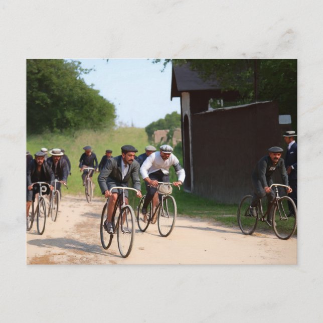 Tour de Frankrike 1903 Redux första Tävling Färg Vykort (Framsida)