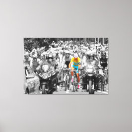 Tour de Frankrike Gult Jersey Peloton Cycling Tävl Canvastryck