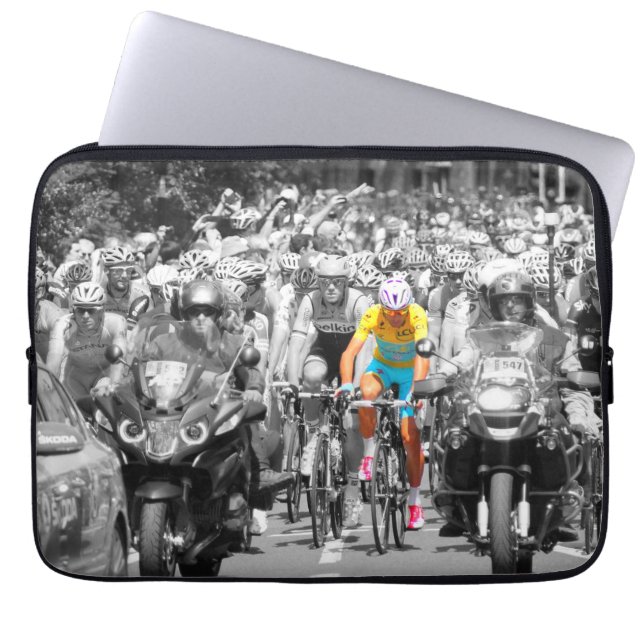 Tour de Frankrike Gult Jersey Peloton Cycling Tävl Laptop Fodral (Framsidan)