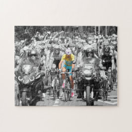 Tour de Frankrike Gult Jersey Peloton Cycling Tävl Pussel