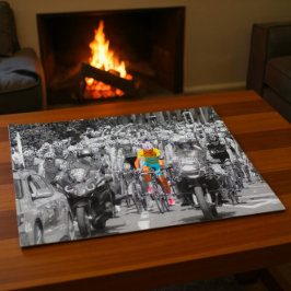 Tour de Frankrike Gult Jersey Peloton Cycling Tävl Pussel