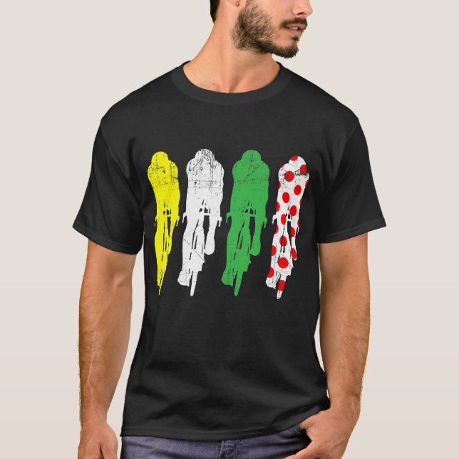 Tour de Frankrike Jersey Färg Cyclist T Shirt (Framsida)