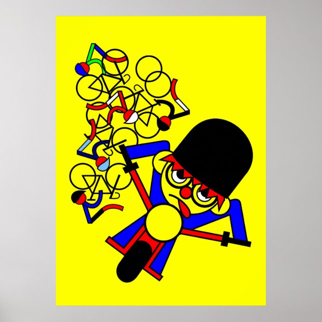 Tour de Frankrike Motorcycle Crash in Rider Poster (Framsidan)