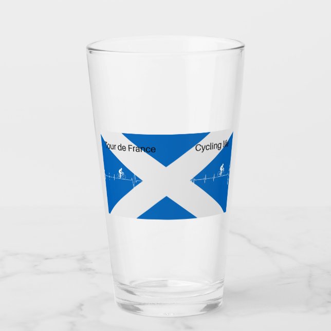 Tour de Frankrike Scotland Glass Glaskopp (Framsida)