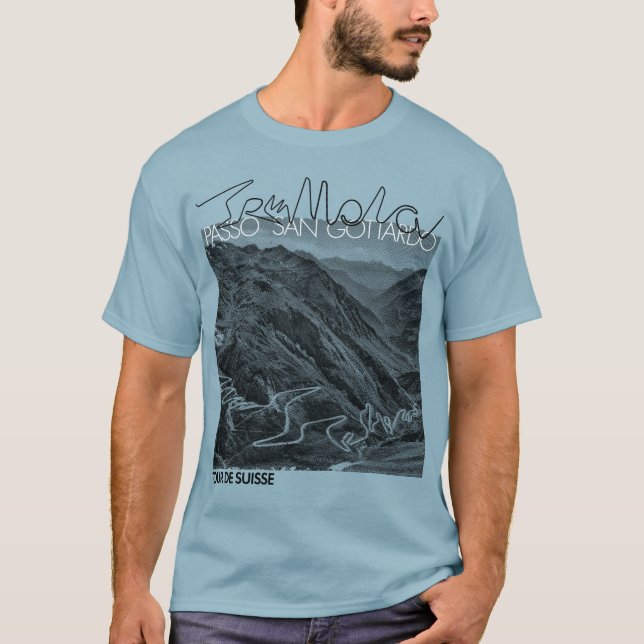 Tour de Suisse ’Tremola’ Gothard Pass T Shirt (Framsida)