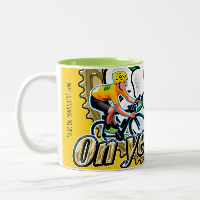 Tour de Yorkshire 2018"On yer Bike" kaffe mugg (Vänster)