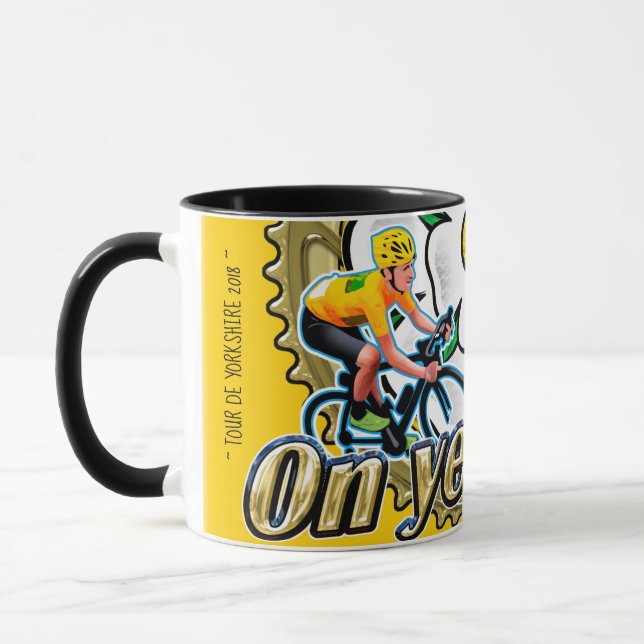 Tour de Yorkshire 2018"On yer Bike" kaffe mugg (Vänster)