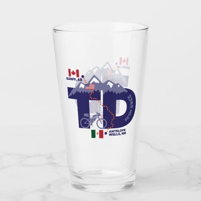 Tour Divide 'TD' Pint Glass Glaskopp (Framsida)