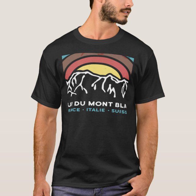 Tour du Mont Blanc Chamonix Frankrike Italien Schw T Shirt (Framsida)