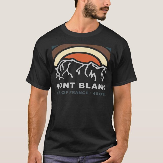 Tour du Mont Blanc Chamonix Frankrike Italien Schw T Shirt (Framsida)