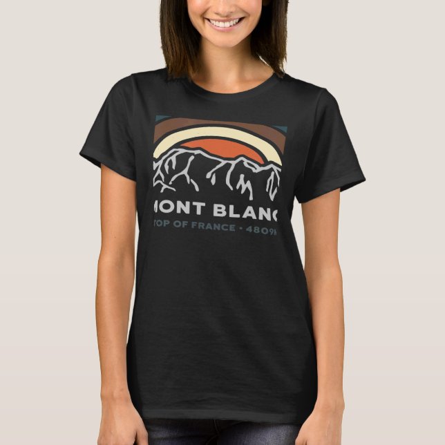 Tour du Mont Blanc Chamonix Frankrike Italien Schw T Shirt (Framsida)