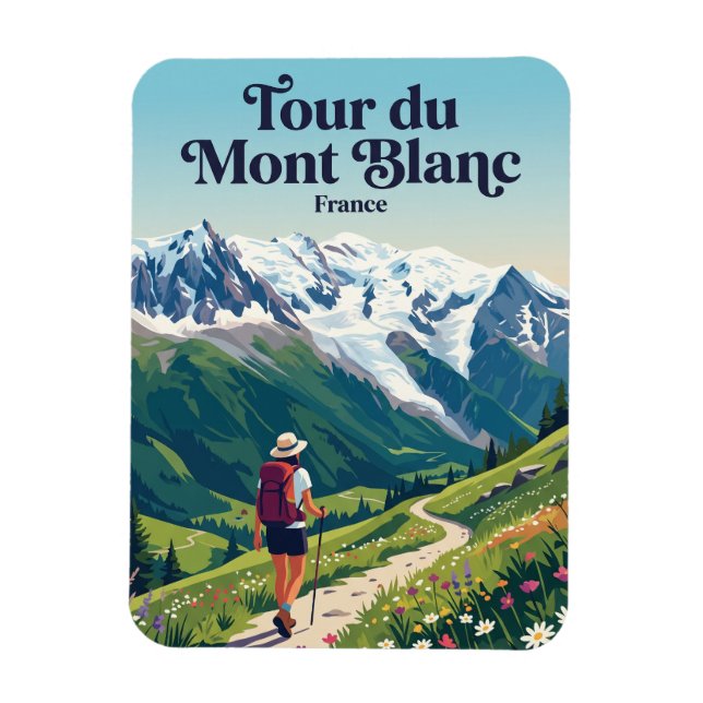 Tour du Mont Blanc Frankrike Magnet (Vertikal)