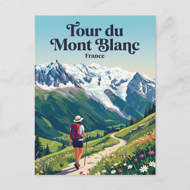 Tour du Mont Blanc Frankrike Vykort (Framsida)
