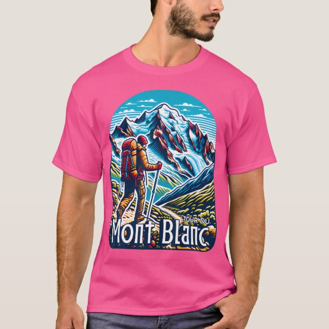 Tour Du Mont Blanc Tmb Schweiz Italien Frankrike A T Shirt (Framsida)