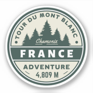 Tour du mont Blanc vandring fransk äventyr Klistermärken