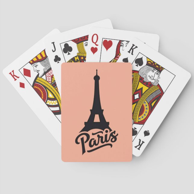 Tour Eiffel de Paris (France) en noir Casinokort (Baksidan)
