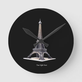 Tour Eiffel Paris France Rund Klocka