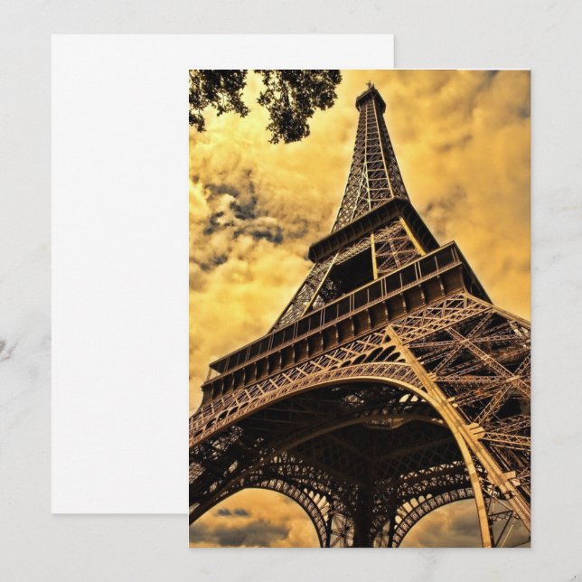 Tour Eiffel Paris Frankrike Inbjudningar (Fram/baksida)
