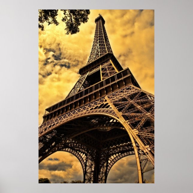 Tour Eiffel Paris Frankrike Poster (projektionsyta (Framsidan)