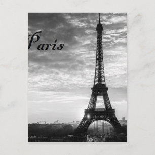 Tour Eiffel Paris - Sunset in Black & White (St.K) Vykort