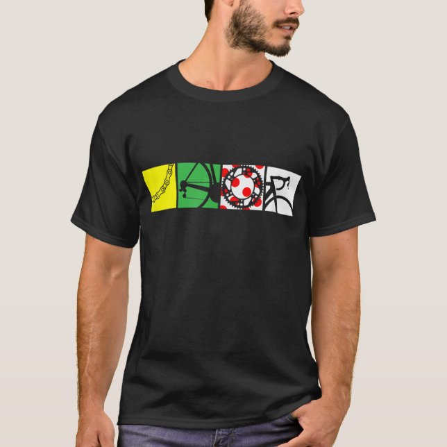 Tour Frankrike Bike Squares T Shirt (Framsida)