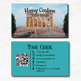 Tour Guide Travel Agent Turcos QR-kod Visitkort
