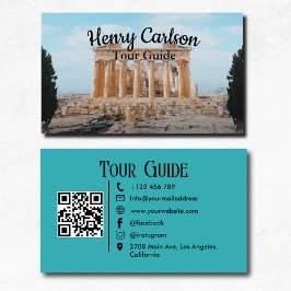 Tour Guide Travel Agent Turcos QR-kod Visitkort