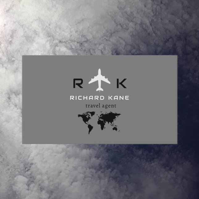 Tour Tourism Travel Agent grått Visitkort (Skapare uppladdad)